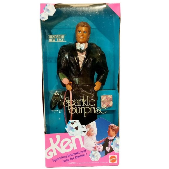 Sparkle Surprise Ken #3149 Vintage 1991 Sparkle Surprise NRFB New Face EXC - Picture 1 of 11